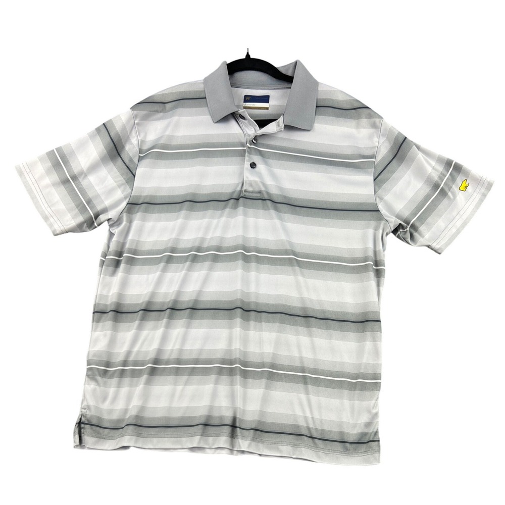 Jack Nicklaus Mens StayDri Striped Golf Polo Shirt Grey White Large 3150